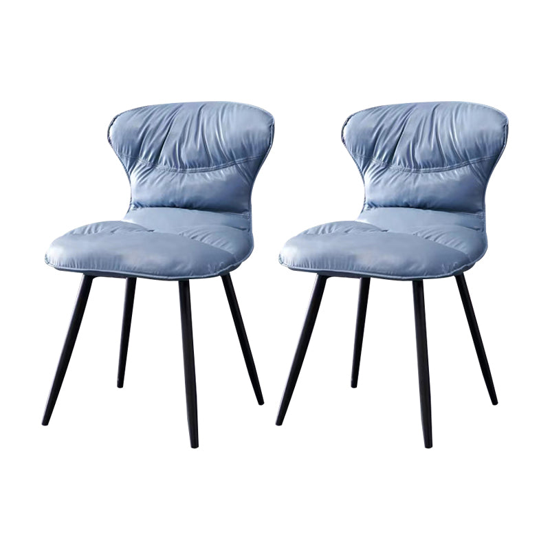 Sedia laterale in pelle finta gambe nere sala da pranzo parsons sedia