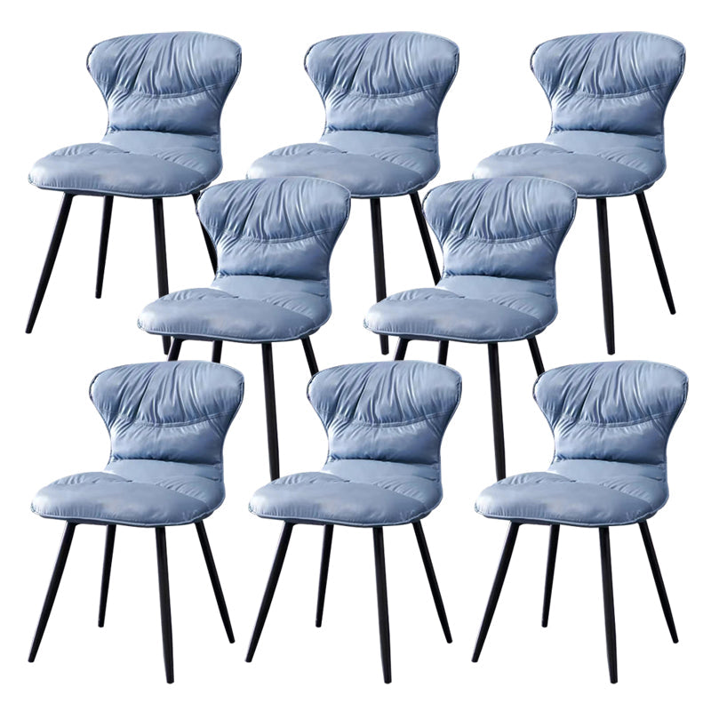 Sedia laterale in pelle finta gambe nere sala da pranzo parsons sedia