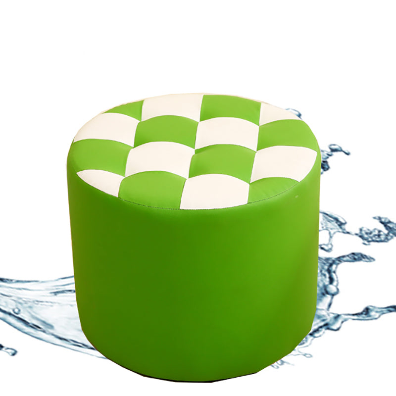 Modern Round Pouf Check Pattern Water Resistant Pouf for Home Decor Clearhalo 'furn' 'furn_ottomans_poufs' 'Furniture' 'Living Room Furniture' 'Ottomans & Poufs' 'ottomans_poufs' 6682754