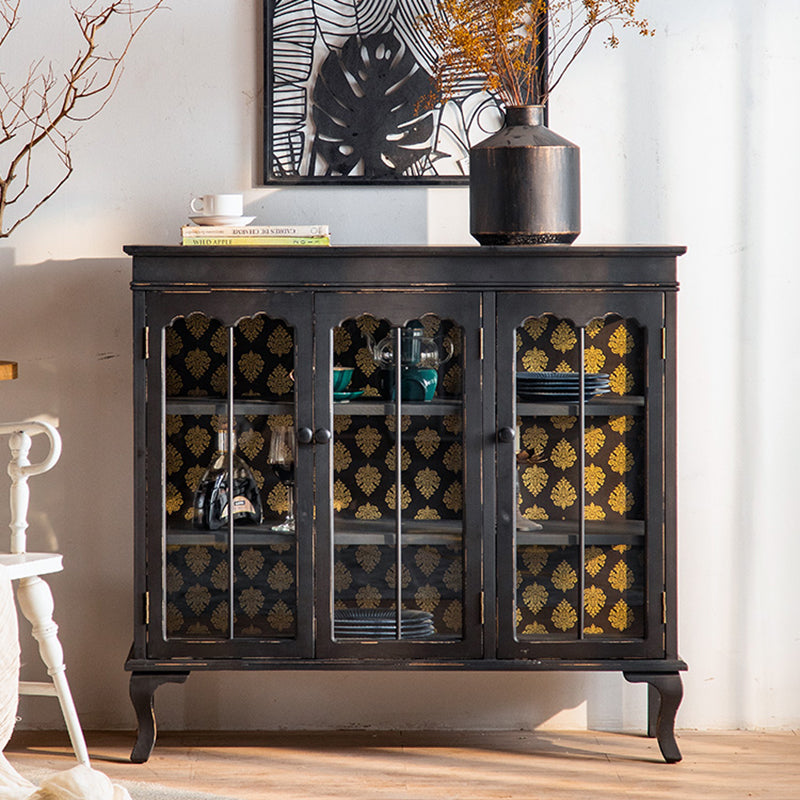 Tradizionale curiosità in legno porte di vetro a buffet per camera da letto