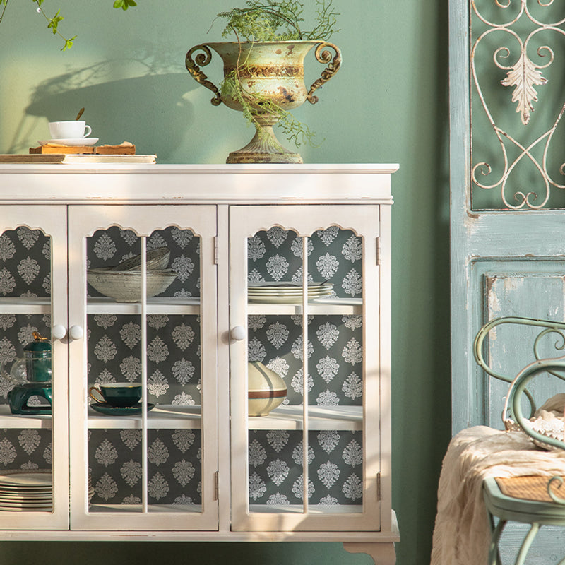 Tradizionale in legno in legno in legno in legno porte in vetro a buffet per camera da letto