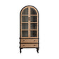Traditional Pine Display Stand Glass Doors Display Cabinet for Dining Room