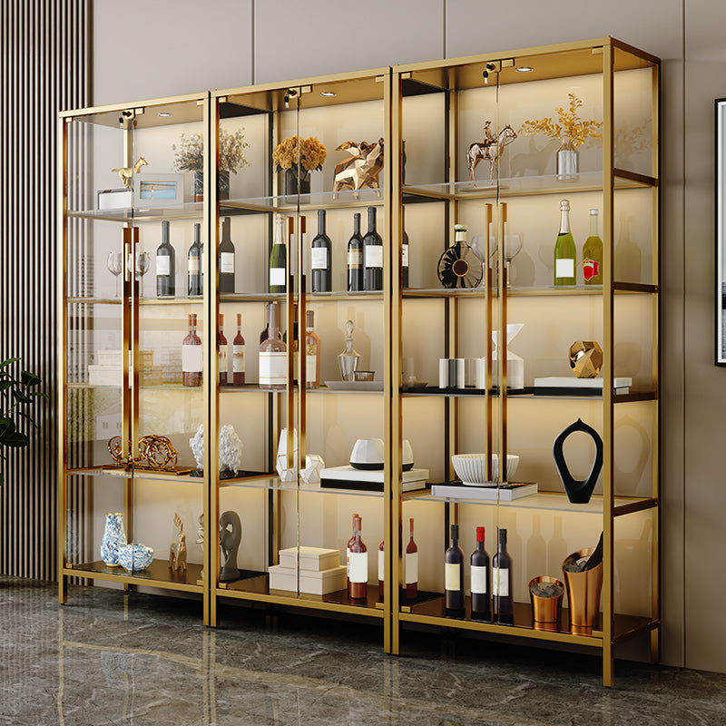 Glam Curio Curio Porte in vetro a buffet in metallo per camera da letto