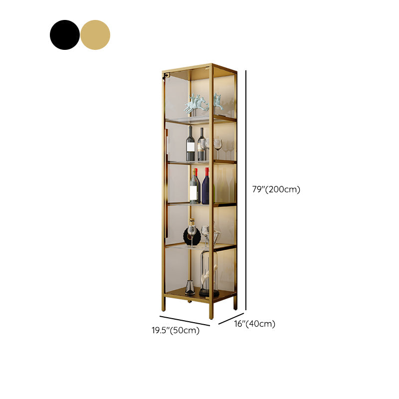 Glam Curio Curio Porte in vetro a buffet in metallo per camera da letto