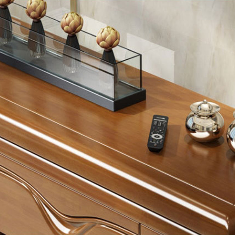 Solid Wood Media Console Traditional TV Stand Console with Drawers Clearhalo 'furn' 'furn_tv_stands_entertainment_centers' 'Furniture' 'Living Room Furniture' 'TV Stands & Entertainment Centers' 'TV Stands & Media Storage Furniture' 'tv_stands_entertainment_centers' 6682878