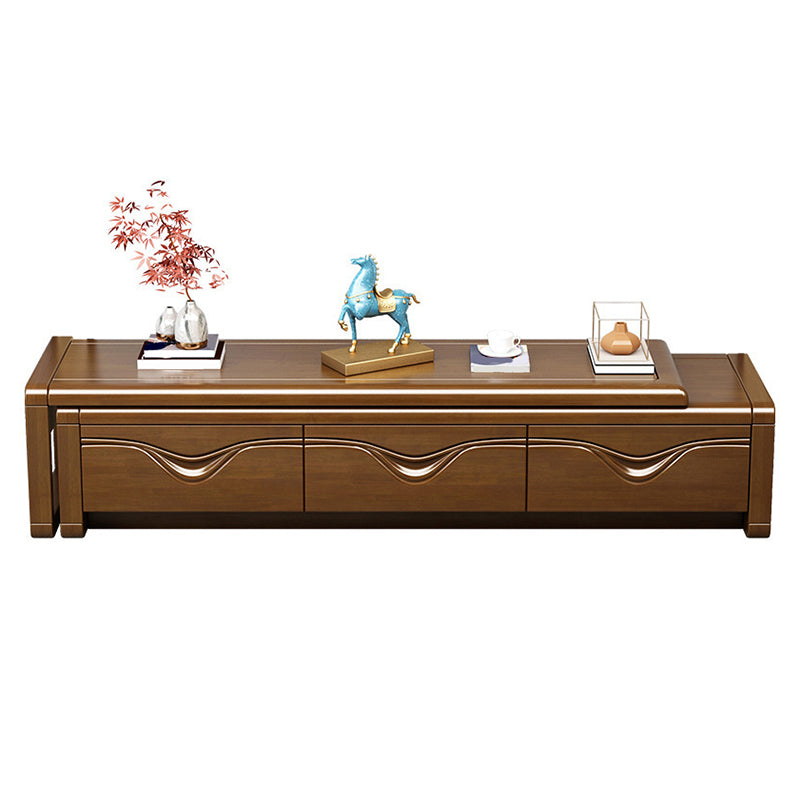 Solid Wood Media Console Traditional TV Stand Console with Drawers Clearhalo 'furn' 'furn_tv_stands_entertainment_centers' 'Furniture' 'Living Room Furniture' 'TV Stands & Entertainment Centers' 'TV Stands & Media Storage Furniture' 'tv_stands_entertainment_centers' 6682879