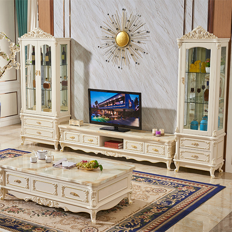 Glam TV Media Console Open Storage TV Console with 4 Drawers Clearhalo 'furn' 'furn_tv_stands_entertainment_centers' 'Furniture' 'Living Room Furniture' 'TV Stands & Entertainment Centers' 'TV Stands & Media Storage Furniture' 'tv_stands_entertainment_centers' 6682885