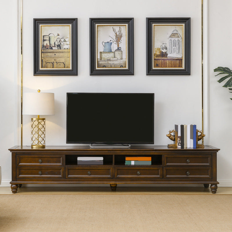 Traditional TV Media Console Solid Wood TV Console with 6 Drawers 79"L x 18"W x 19"H Clearhalo 'furn' 'furn_tv_stands_entertainment_centers' 'Furniture' 'Living Room Furniture' 'TV Stands & Entertainment Centers' 'TV Stands & Media Storage Furniture' 'tv_stands_entertainment_centers' 6682894