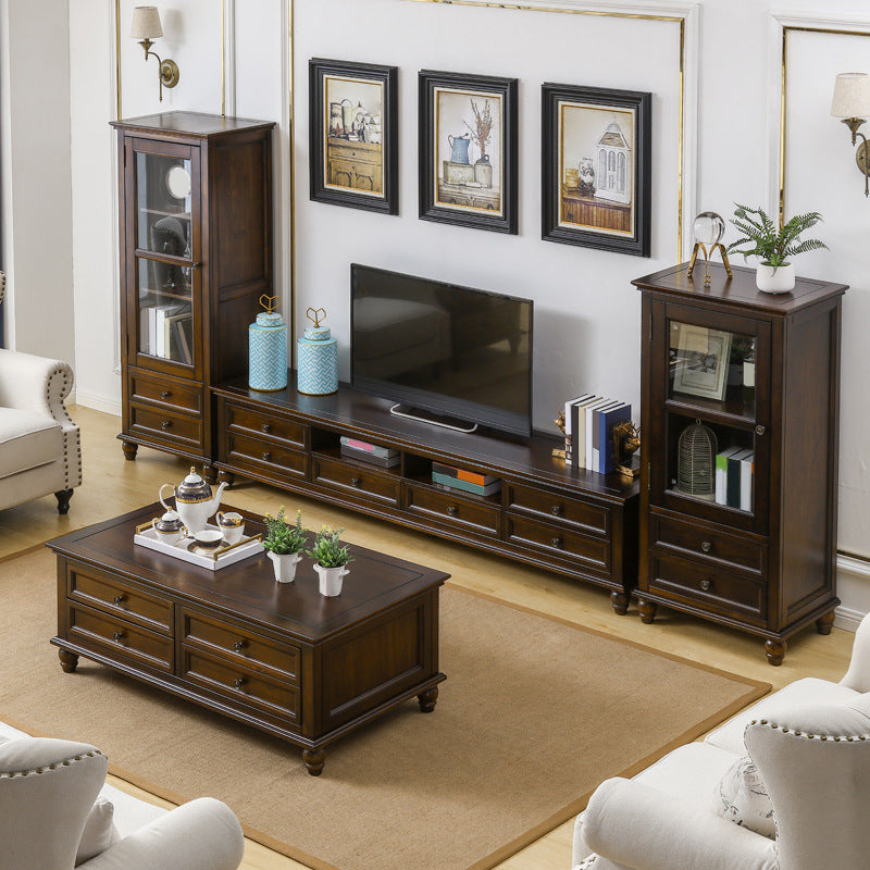 Traditional TV Media Console Solid Wood TV Console with 6 Drawers Clearhalo 'furn' 'furn_tv_stands_entertainment_centers' 'Furniture' 'Living Room Furniture' 'TV Stands & Entertainment Centers' 'TV Stands & Media Storage Furniture' 'tv_stands_entertainment_centers' 6682895