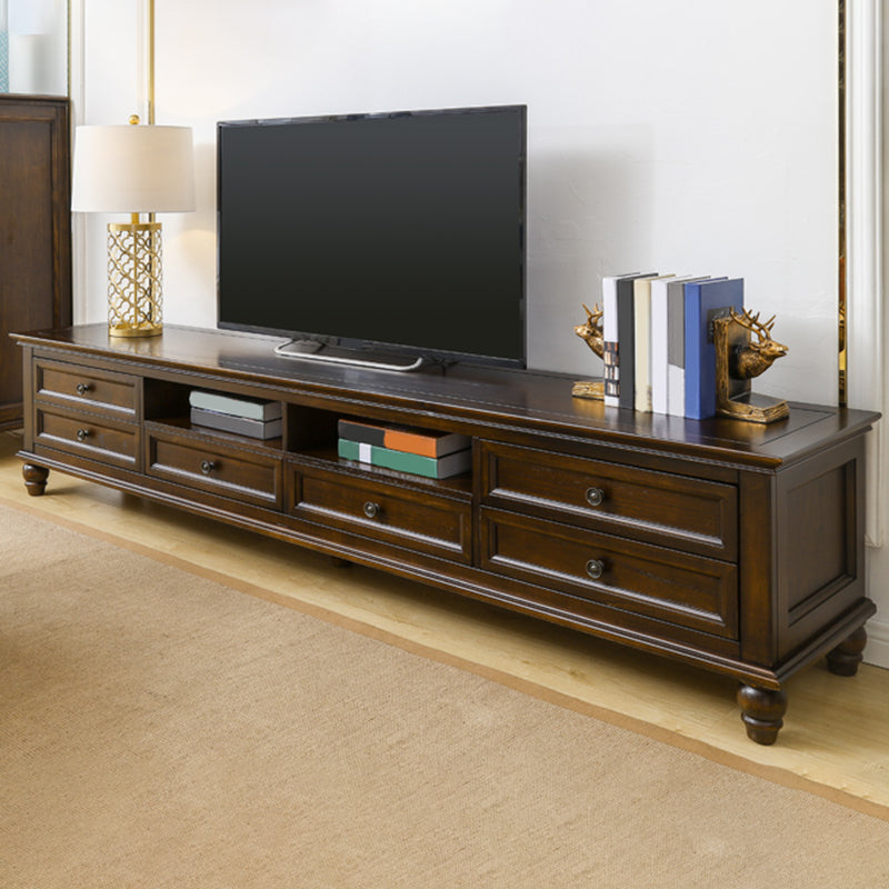 Traditional TV Media Console Solid Wood TV Console with 6 Drawers 87"L x 18"W x 19"H Clearhalo 'furn' 'furn_tv_stands_entertainment_centers' 'Furniture' 'Living Room Furniture' 'TV Stands & Entertainment Centers' 'TV Stands & Media Storage Furniture' 'tv_stands_entertainment_centers' 6682897