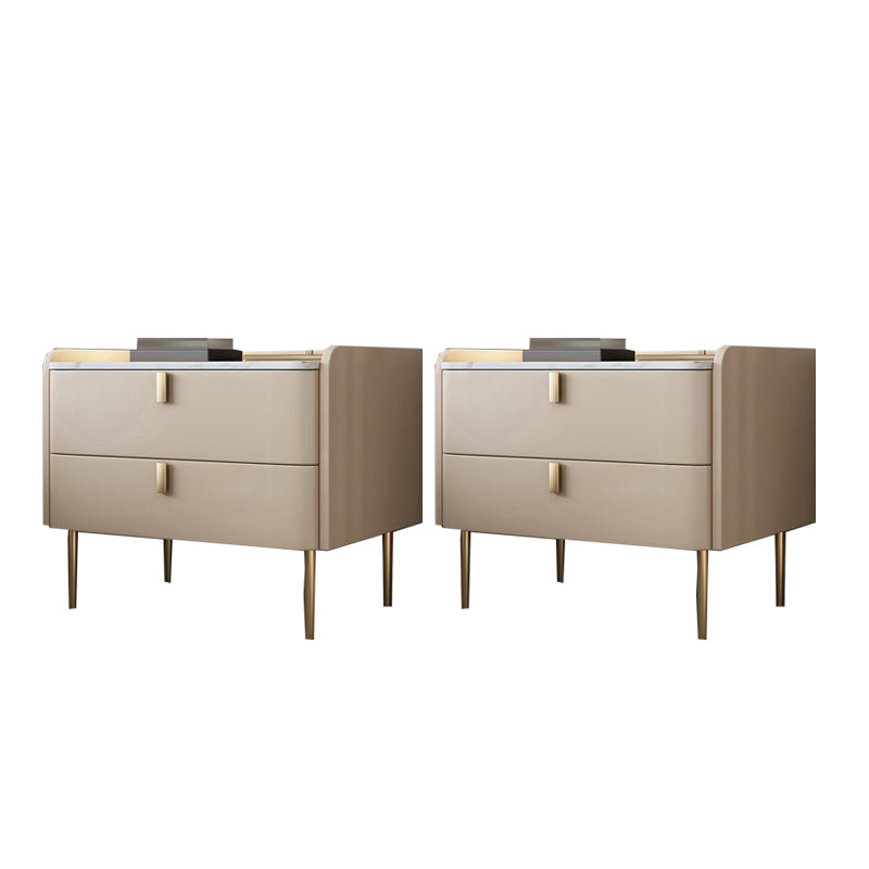 2 - Schublade Glam Nightstand Antique Finish Accent Tisch Nachttisch