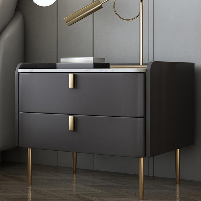 2 - Schublade Glam Nightstand Antique Finish Accent Tisch Nachttisch