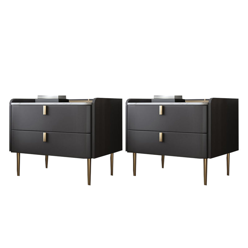 2 - Schublade Glam Nightstand Antique Finish Accent Tisch Nachttisch