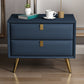 Contemporary Bed Nightstand Leather Bedside Cabinet with 2 Drawers Royal Blue 1 Piece Clearhalo 'Bedroom Furniture' 'furn' 'furn_night_stand' 'Furniture' 'night_stand' 'Nightstands' 6683093