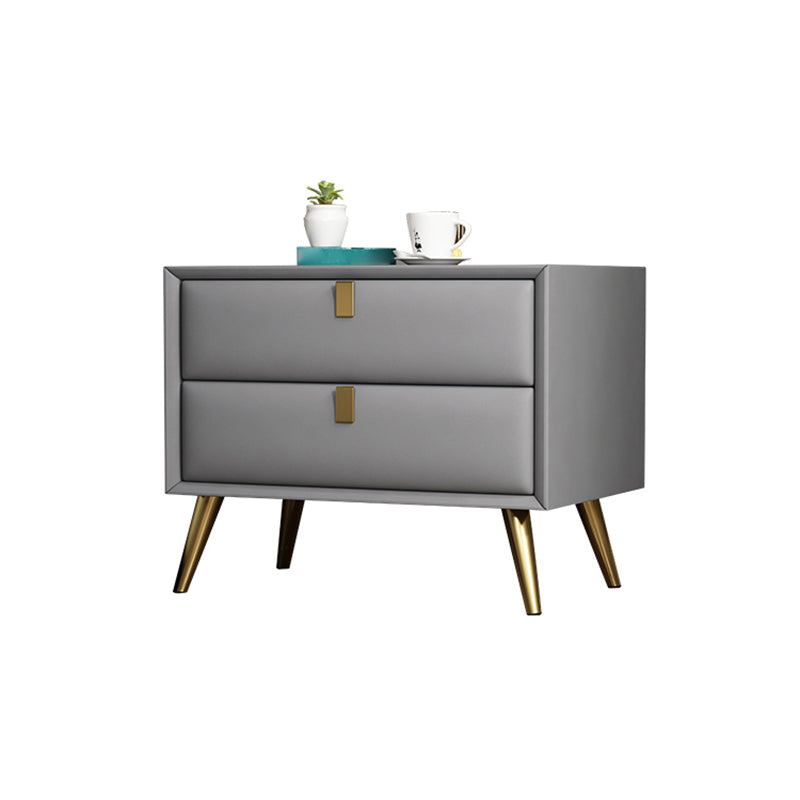Contemporary Bed Nightstand Leather Bedside Cabinet with 2 Drawers Clearhalo 'Bedroom Furniture' 'furn' 'furn_night_stand' 'Furniture' 'night_stand' 'Nightstands' 6683101