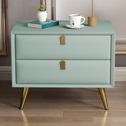 Contemporary Bed Nightstand Leather Bedside Cabinet with 2 Drawers Fruit Green 1 Piece Clearhalo 'Bedroom Furniture' 'furn' 'furn_night_stand' 'Furniture' 'night_stand' 'Nightstands' 6683110