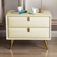 Contemporary Bed Nightstand Leather Bedside Cabinet with 2 Drawers Beige 1 Piece Clearhalo 'Bedroom Furniture' 'furn' 'furn_night_stand' 'Furniture' 'night_stand' 'Nightstands' 6683112
