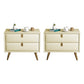 Contemporary Bed Nightstand Leather Bedside Cabinet with 2 Drawers Beige 2 Piece Set Clearhalo 'Bedroom Furniture' 'furn' 'furn_night_stand' 'Furniture' 'night_stand' 'Nightstands' 6683113