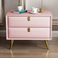 Contemporary Bed Nightstand Leather Bedside Cabinet with 2 Drawers Pink 1 Piece Clearhalo 'Bedroom Furniture' 'furn' 'furn_night_stand' 'Furniture' 'night_stand' 'Nightstands' 6683118