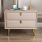 Contemporary Bed Nightstand Leather Bedside Cabinet with 2 Drawers Champagne 1 Piece Clearhalo 'Bedroom Furniture' 'furn' 'furn_night_stand' 'Furniture' 'night_stand' 'Nightstands' 6683120