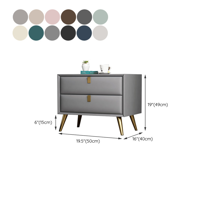 Contemporary Bed Nightstand Leather Bedside Cabinet with 2 Drawers Clearhalo 'Bedroom Furniture' 'furn' 'furn_night_stand' 'Furniture' 'night_stand' 'Nightstands' 6683122