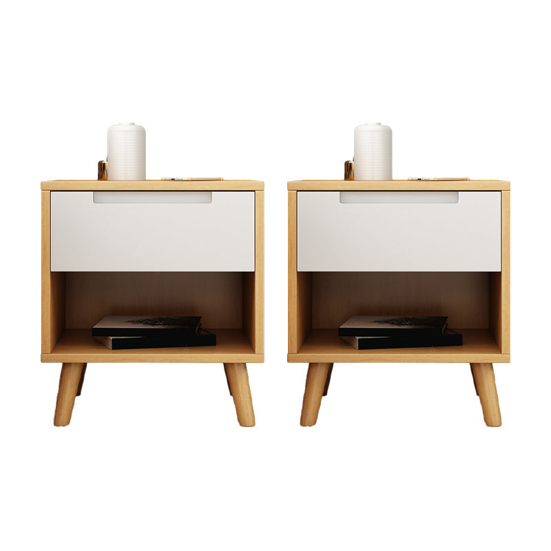 Comodino moderno comodino in legno massiccio di accento in legno massiccio per camera da letto