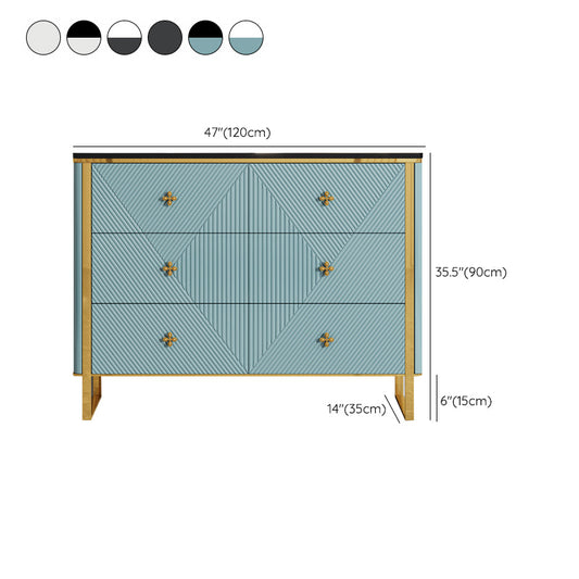 Glam Horizontal Double Dresser Stone Storage Chest Dresser for Bedroom