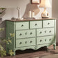 Distressed Storage Chest Dresser Traditional Dresser with Drawers 48"L x 15"W x 30"H Green Clearhalo 'Bedroom Furniture' 'Dressers & Chests' 'dressers_chests' 'furn' 'furn_dressers_chests' 'Furniture' 6683646