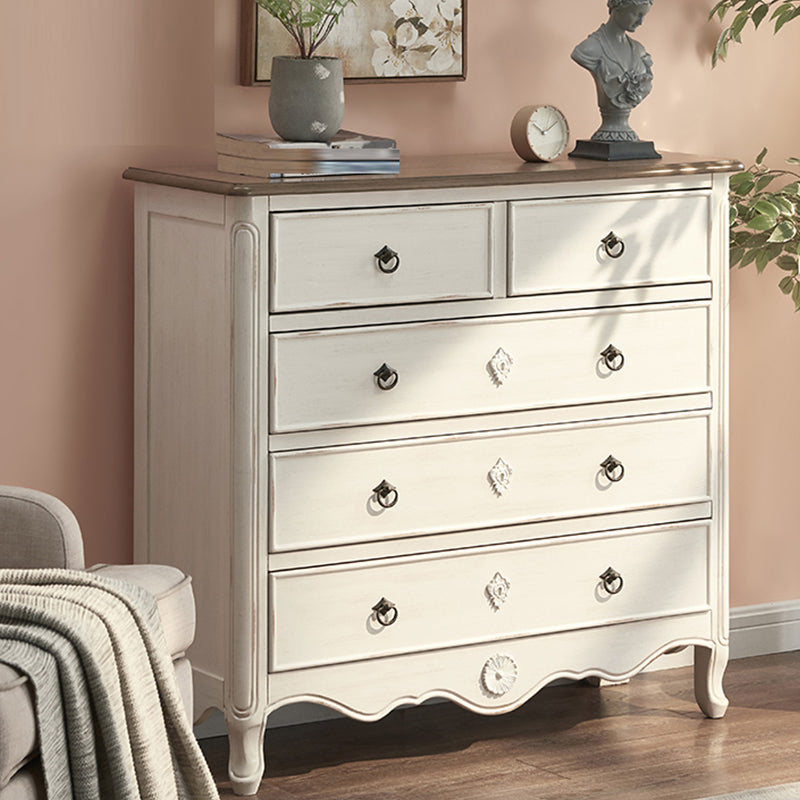 Distressed Storage Chest Dresser Traditional Dresser with Drawers 39"L x 14"W x 37"H White Clearhalo 'Bedroom Furniture' 'Dressers & Chests' 'dressers_chests' 'furn' 'furn_dressers_chests' 'Furniture' 6683652