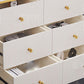Cómoda de almacenamiento de piedra para dormitorio Glam en blanco con cajones