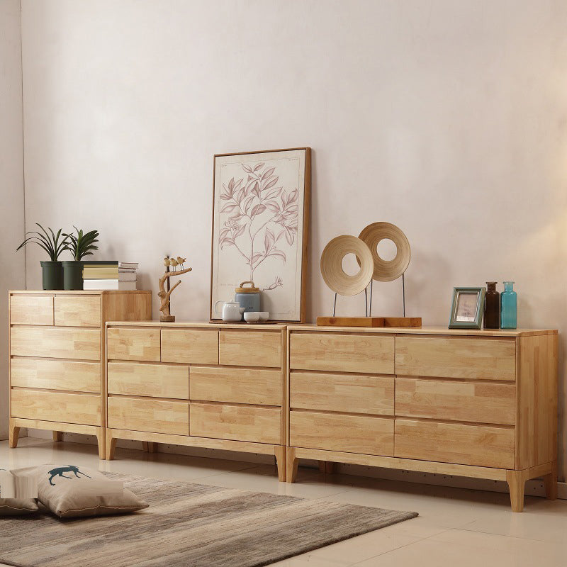 Contemporary 16" W Rubber Wood Storage Chest Bedroom Chest with Drawers