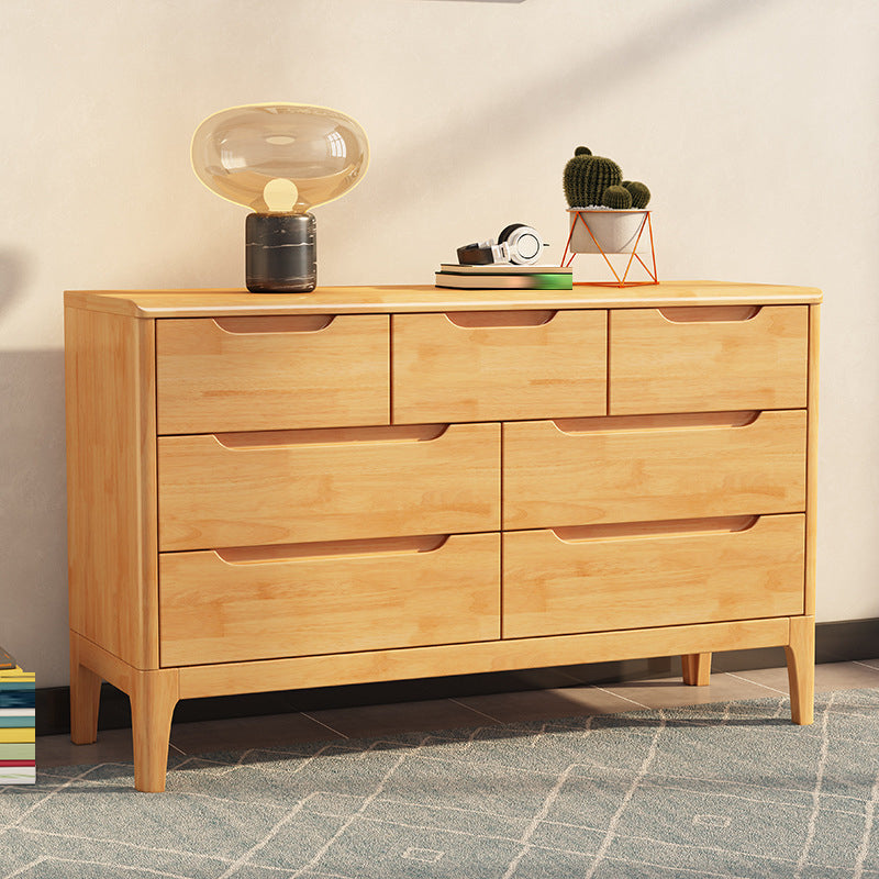 Contemporary Chest Home Rubber Wood Storage Chest with Drawers Natural 7 Clearhalo 'Bedroom Furniture' 'Dressers & Chests' 'dressers_chests' 'furn' 'furn_dressers_chests' 'Furniture' 6683691