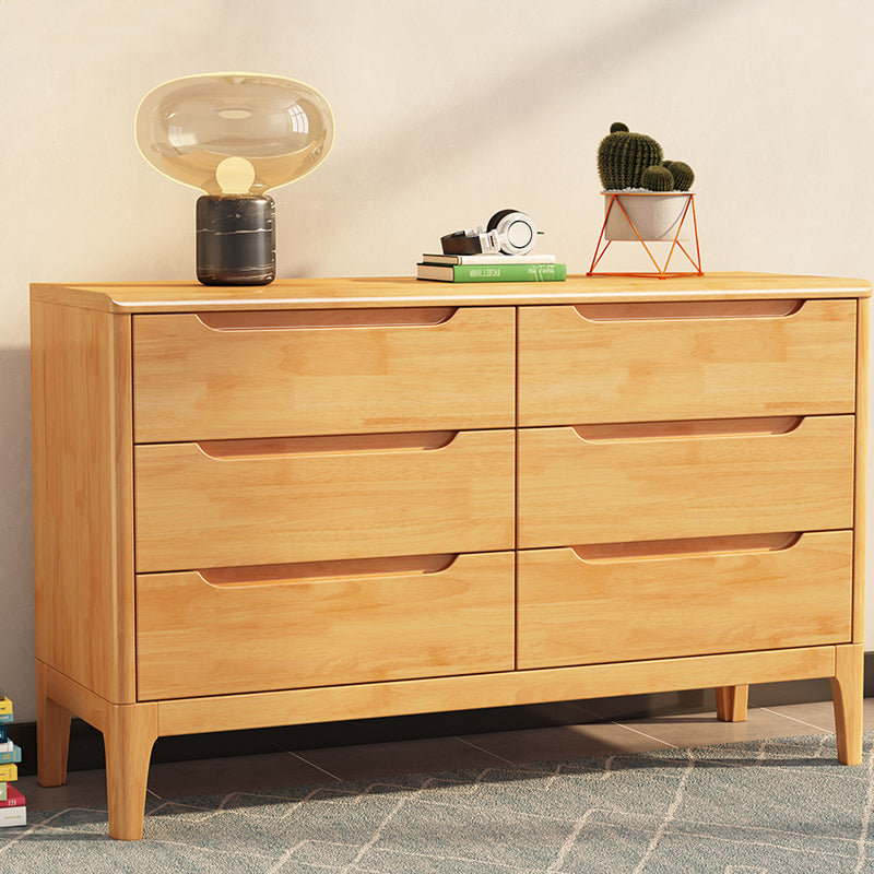 Contemporary Chest Home Rubber Wood Storage Chest with Drawers Natural 6 Clearhalo 'Bedroom Furniture' 'Dressers & Chests' 'dressers_chests' 'furn' 'furn_dressers_chests' 'Furniture' 6683693
