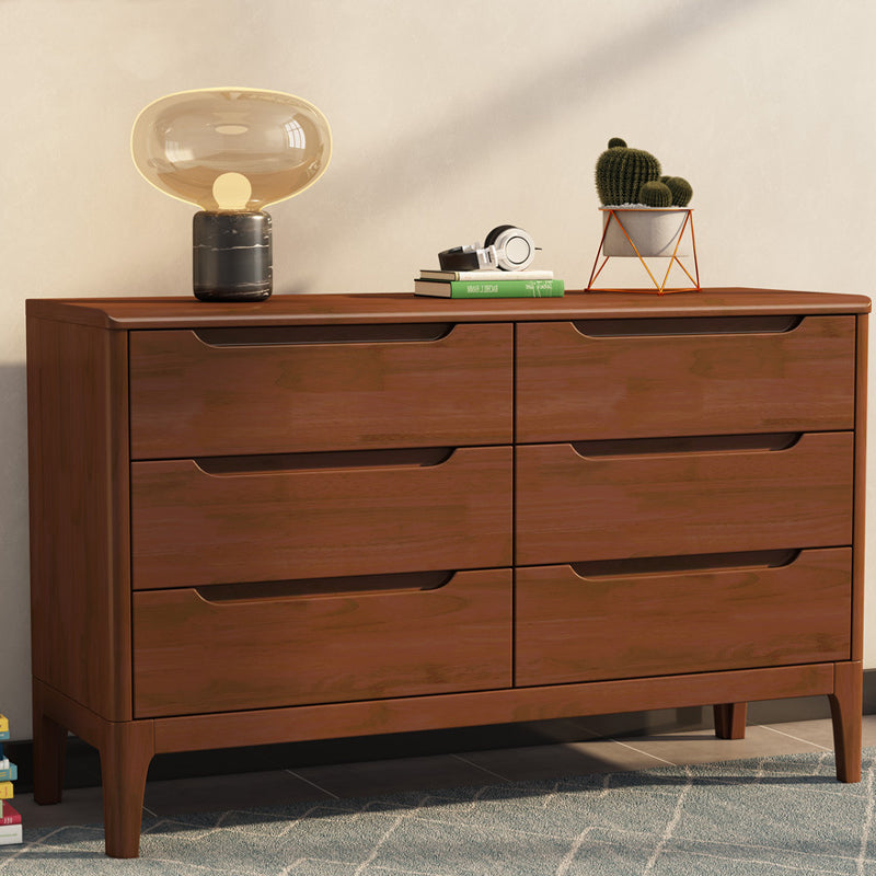 Contemporary Chest Home Rubber Wood Storage Chest with Drawers Nut-Brown 6 Clearhalo 'Bedroom Furniture' 'Dressers & Chests' 'dressers_chests' 'furn' 'furn_dressers_chests' 'Furniture' 6683699