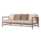 Tropical Loose Back Seating Square Arm Sofa in Brown and Beige
