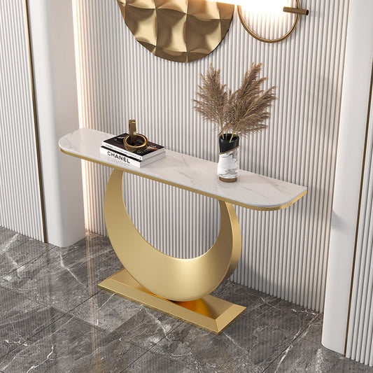 Tavolino console in pietra glam tavolo da divano console mezza luna per hall