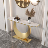 Tavolino console in pietra glam tavolo da divano console mezza luna per hall