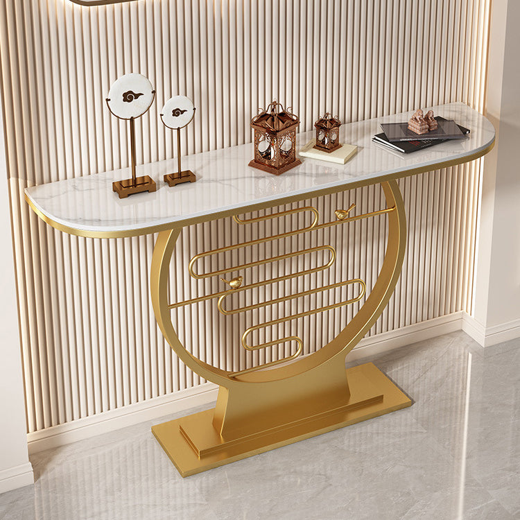Tavolino console mezza luna glam tavolo resistente alle macchie per la sala