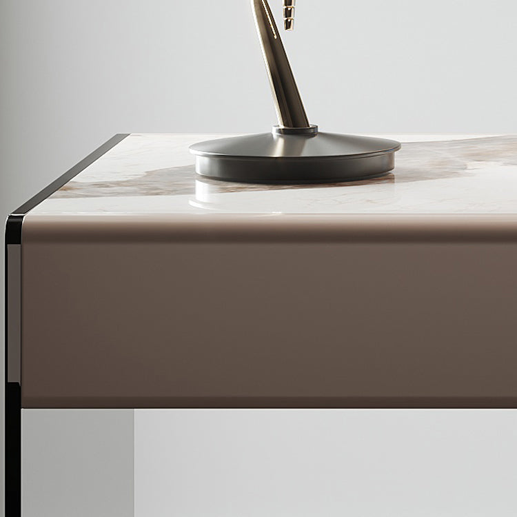 Moderne 3 Schubladen Office Desk 23.62 "W rechteckiger Schreibtisch mit Glasbasis