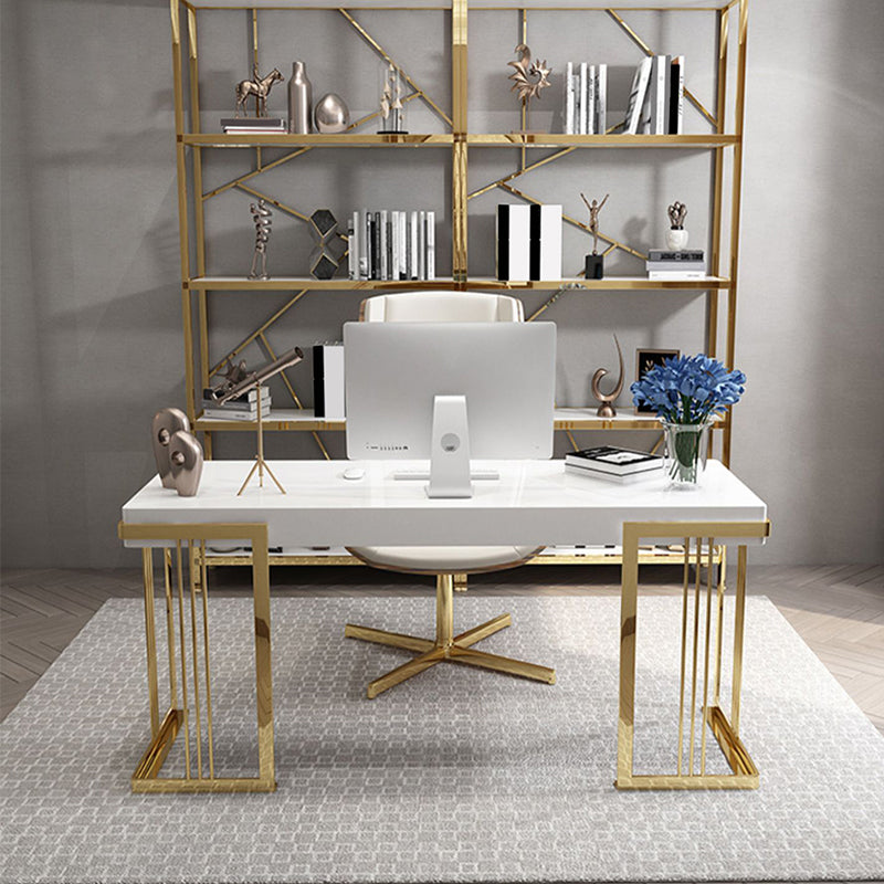 Escritorio de oficina rectángulo de madera Glam 29.53 "escritorio de escritura de alto con 1 cajón