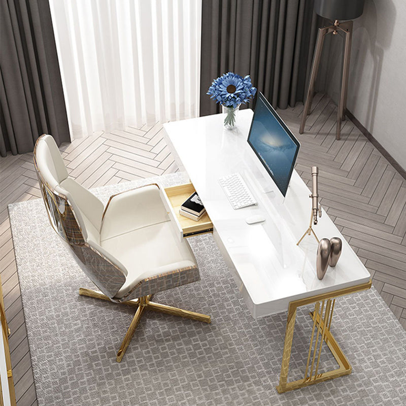 Escritorio de oficina rectángulo de madera Glam 29.53 "escritorio de escritura de alto con 1 cajón