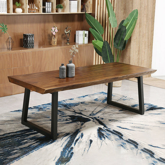 Zeitgenössischer Kiefern Büro Schreibtisch Rechteckiger Eisenschreiberschreibtisch für Büro