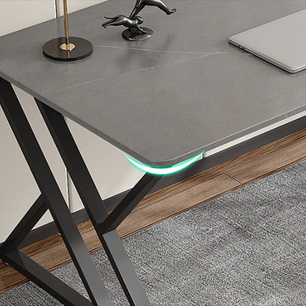 オフィス用の現代的な石造りのデスク曲線灰色のライティングデスク