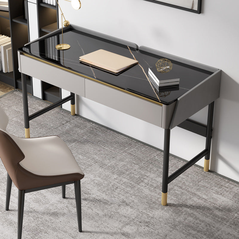 Glam Office Desk Antique Finish Computer Desk mit 2 Schubladen