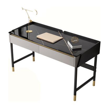 Glam Office Desk Antique Finish Computer Desk mit 2 Schubladen