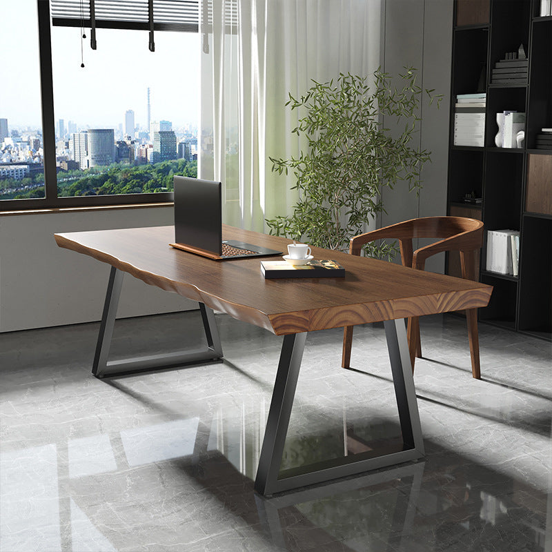 Zeitgenössischer Massivholz -Büro -Schreibtisch Rechteckiger Eisenschreibtisch für Büro