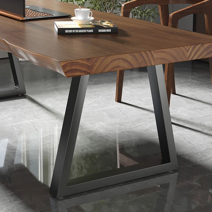Zeitgenössischer Massivholz -Büro -Schreibtisch Rechteckiger Eisenschreibtisch für Büro