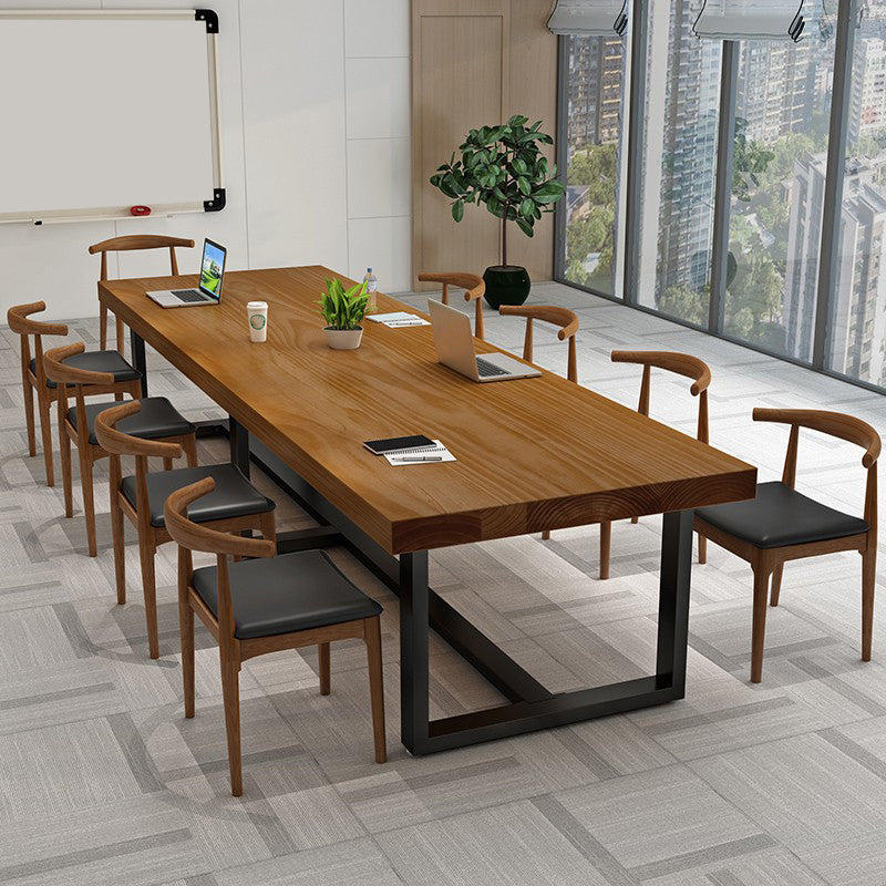 Bureau de bureau en bois massif moderne Base de traîneau 29.53 "Bureau d'écriture de haut