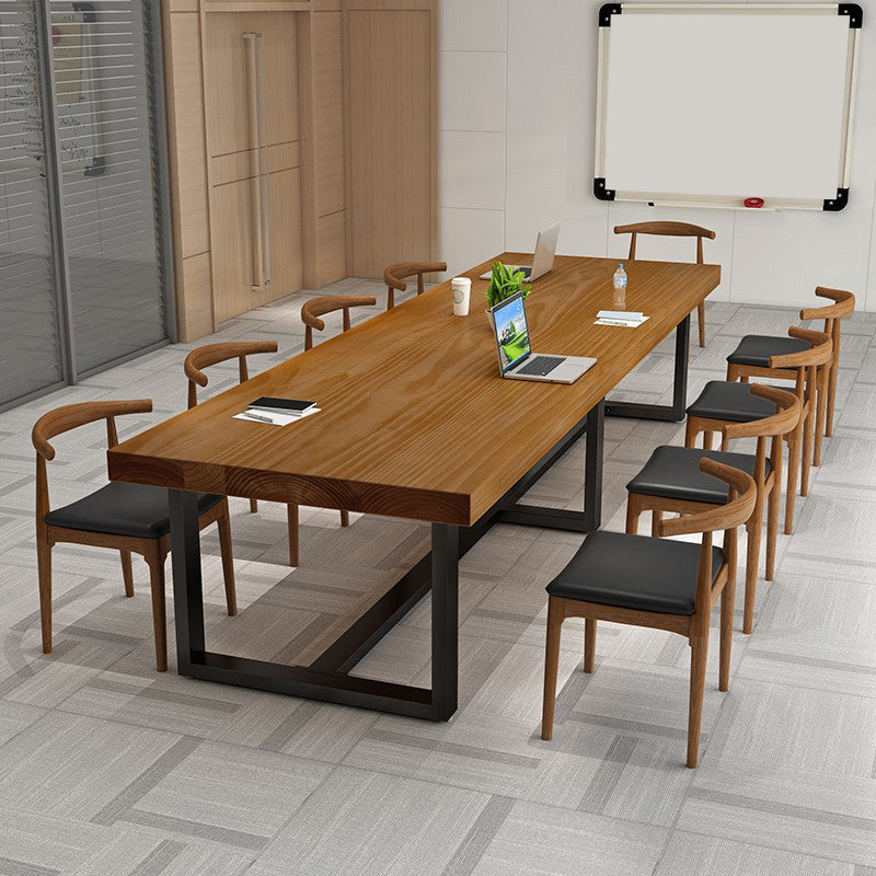 Bureau de bureau en bois massif moderne Base de traîneau 29.53 "Bureau d'écriture de haut