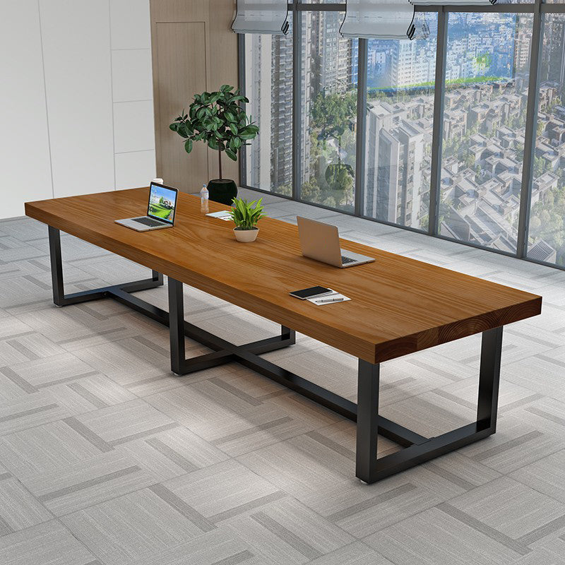 Bureau de bureau en bois massif moderne Base de traîneau 29.53 "Bureau d'écriture de haut